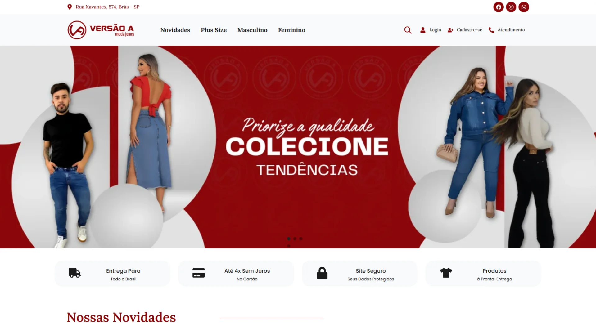 Site criado para a Versão A