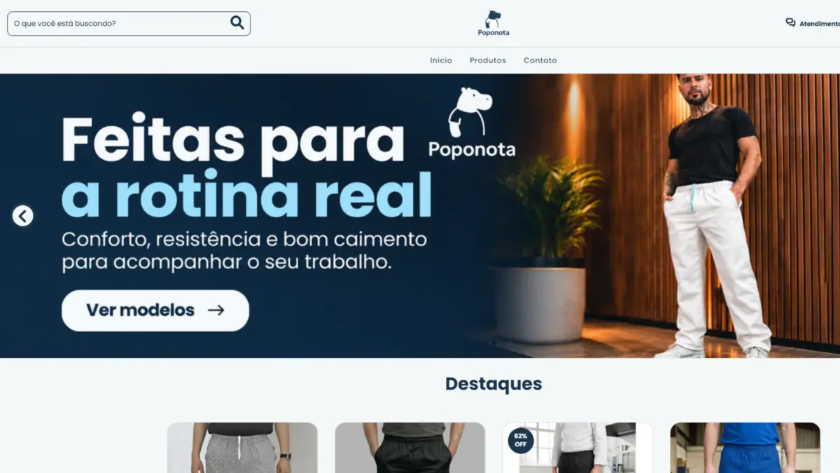 Site criado para a Poponota